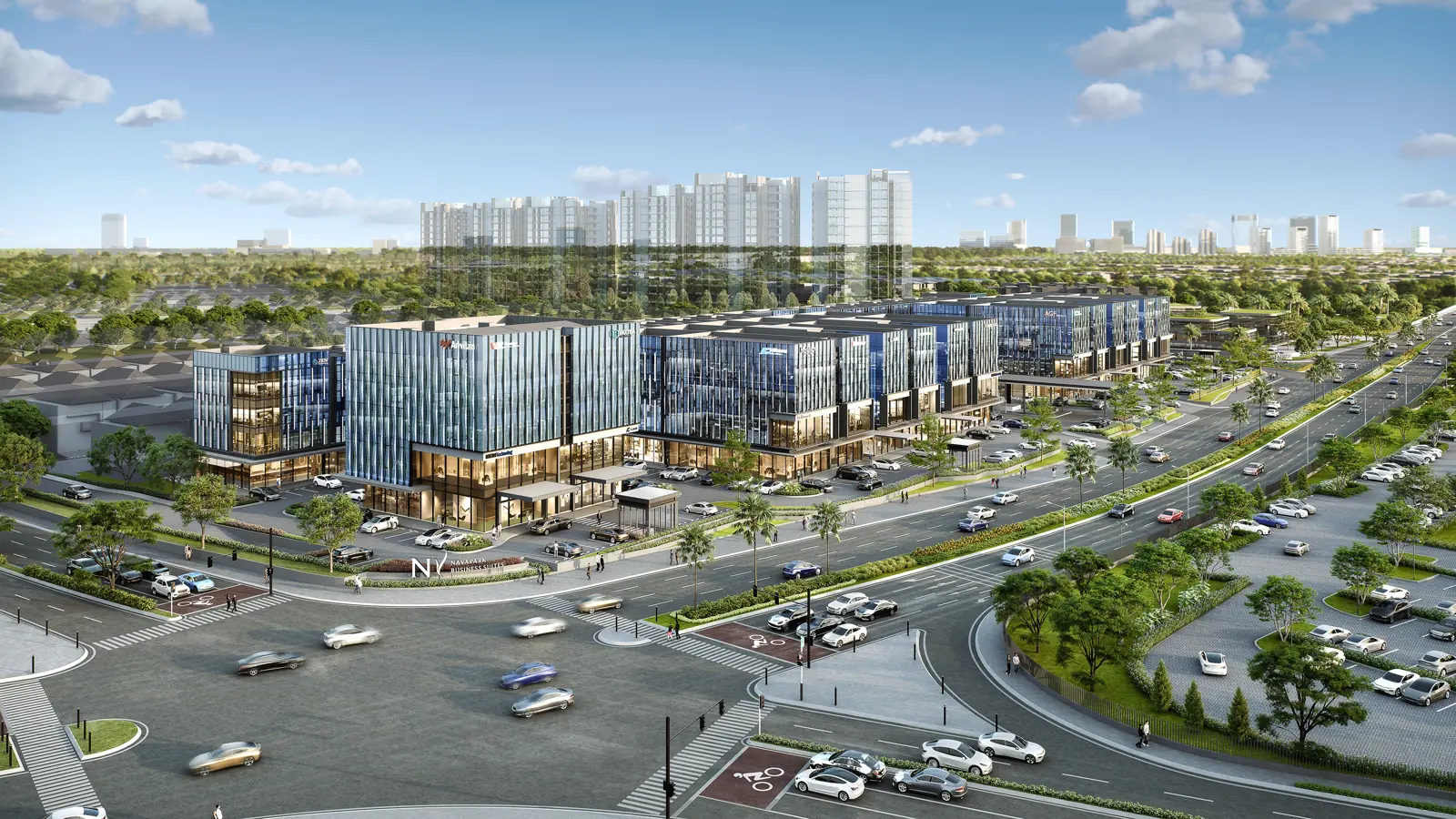 NavaPark Business Suites aerial view